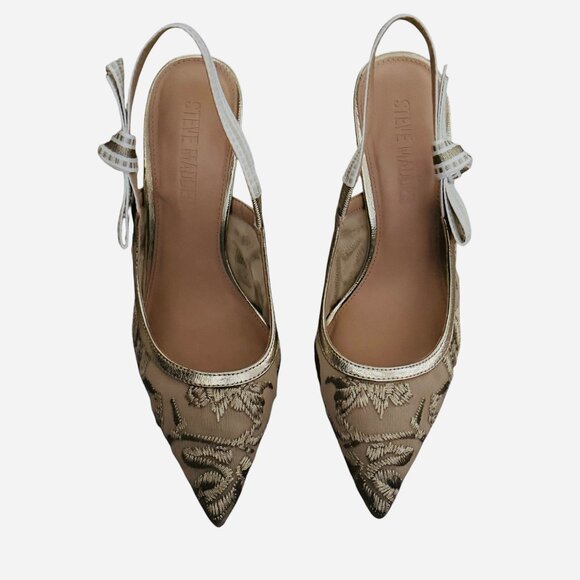 Steve Madden BRI Gold Multi Slingback Heels - Picture 3 of 8